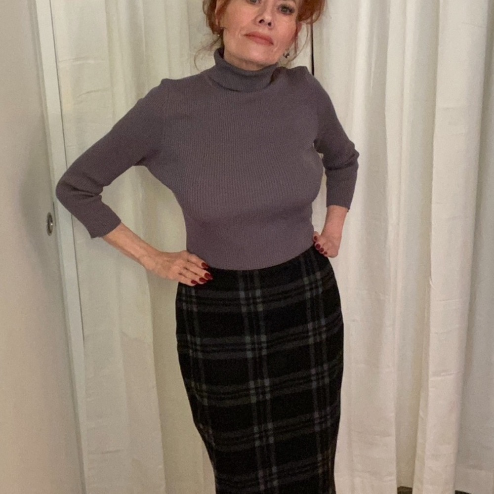 Jules & Leopold Charcoal Checkered Skirt